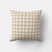 Tan Beige Plaid Gingham Personalized クッション (裏面)