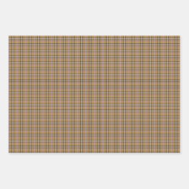 Tan Beige Plaid Retro Color ラッピングペーパーシート