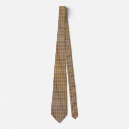Tan Beige Plaid Retro Color Neck Tie ネクタイ