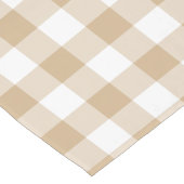 Tan Beige White Gingham Plaid Table Runner ショートテーブルランナー (コーナー)