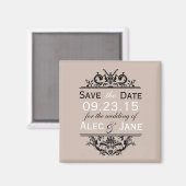 Tan & Black Crest日付磁石を保存 マグネット (正面/裏面)