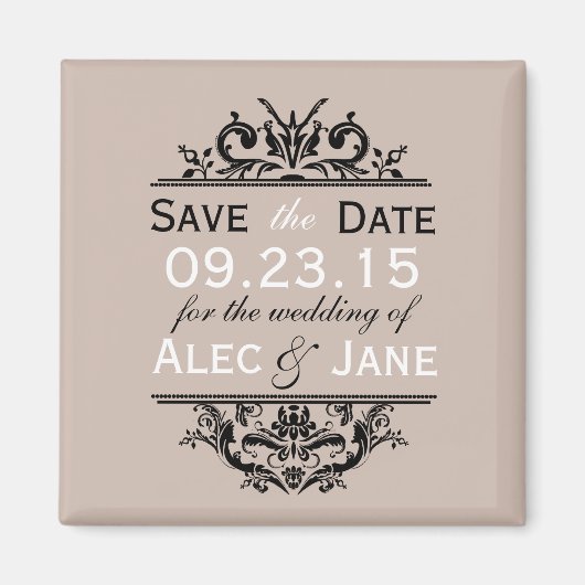 Tan & Black Crest日付磁石を保存 マグネット (正面)