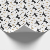 Tan & Black Deer Pattern、クリスマス ラッピングペーパー (角)