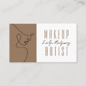 Tan Black QR Code Script Makeup Business Card 名刺 (正面)