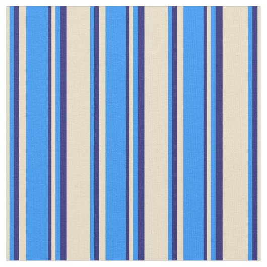 Tan、Blue、およびMidnight Blueカラーのストライプ ファブリック (クローズアップ)