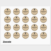 Tan Brown Bakery Sourdough Bread Label Sticker ラウンドシール (シート)