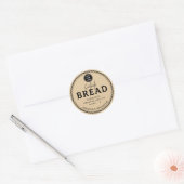 Tan Brown Bakery Sourdough Bread Label Sticker ラウンドシール (封筒)