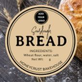Tan Brown Bakery Sourdough Bread Label Sticker ラウンドシール