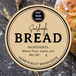 Tan Brown Bakery Sourdough Bread Label Sticker ラウンドシール