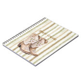 Tan Brown Blush Pink Floral Cowgirl Boots ノートブック (左側)