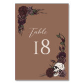 Tan Brown Gothic Wedding Table Number Card テーブルナンバー (裏面)