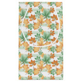 TAN BROWN GREEN FALL AUTUMN LEAVES スモールペーパーバッグ (裏面)