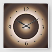 Tan/Brown Moon Effectプリントデザイン ラージ壁時計 (正面)