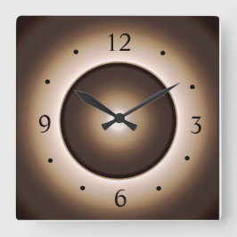 Tan/Brown Moon Effectプリントデザイン ラージ壁時計