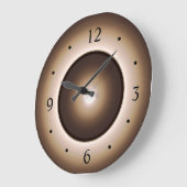 Tan/Brown Moon Effectプリントデザイン ラージ壁時計 (傾斜)