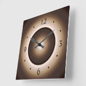 Tan/Brown Moon Effectプリントデザイン ラージ壁時計 (傾斜)