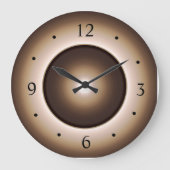 Tan/Brown Moon Effectプリントデザイン ラージ壁時計 (正面)