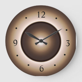 Tan/Brown Moon Effectプリントデザイン ラージ壁時計