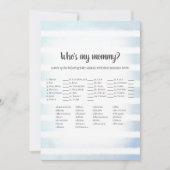 Tan Bunny Blue私のママの赤ちゃんシャワーのゲーム 招待状 (正面)