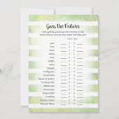 Tan Bunny Green Guess The Features Game Card 招待状 (正面)