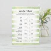 Tan Bunny Green Guess The Features Game Card 招待状 (スタンド正面)