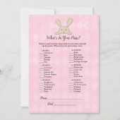 Tan Bunny Rabbit Pinkあなたの財布のゲームの中にあるものを 招待状 (正面)