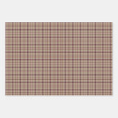 Tan Burgundy Plaid Classic Pattern ラッピングペーパーシート (正面)