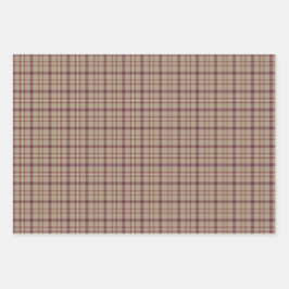 Tan Burgundy Plaid Classic Pattern ラッピングペーパーシート