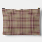Tan Burgundy Plaid Classic Pattern Retro アクセサリーポーチ (裏面)
