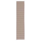 Tan Burgundy Plaid Classic Pattern Table Runner ショートテーブルランナー (正面)