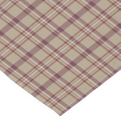 Tan Burgundy Plaid Classic Pattern Table Runner ショートテーブルランナー (コーナー)