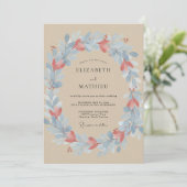 Tan Coral Ethereal Rustic Wedding 招待状 (スタンド正面)