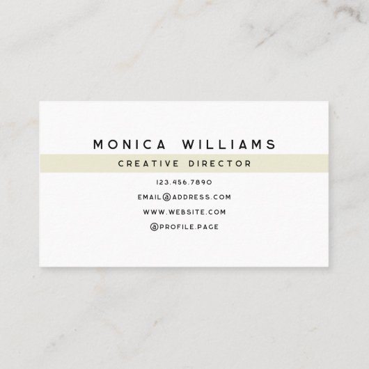 Tan cream minimalist sleek clean 名刺 (裏面)