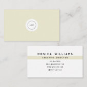 Tan cream minimalist sleek clean 名刺 (正面/裏面)