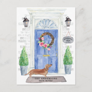 Tan Dachshund引っ越し案内はがき ポストカード