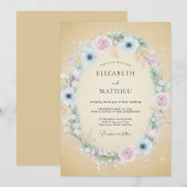 Tan Delicate Winter Wedding 招待状 (正面/裏面)