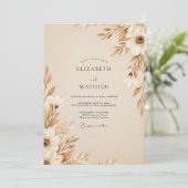Tan Ethereal Botanical Wedding 招待状 (スタンド正面)