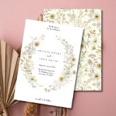Tan Flora Boho Wildflower Wedding 招待状