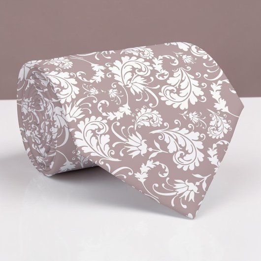 Tan Floral Pattern Custom Necktie ネクタイ