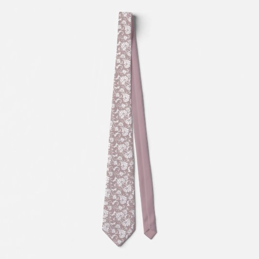 Tan Floral Pattern Custom Necktie ネクタイ (正面)