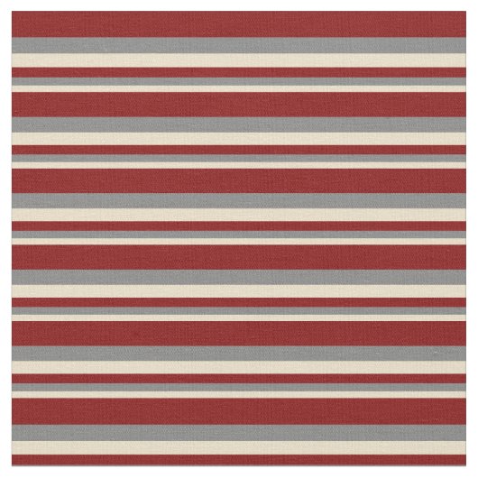 Tan、Gray、およびMaroonの色の線種パターン ファブリック (クローズアップ)
