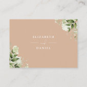 Tan Greeneryフローラウィングウェル結婚ズ エンクロージャーカード (裏面)