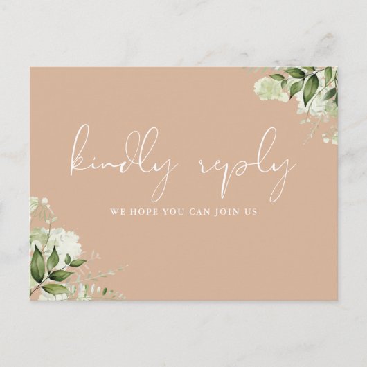 Tan Greenery Song Request RSVPポストカード インビテーションポストカード (正面)