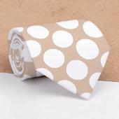 Tan Jumbo Polka Dots Custom Necktie ネクタイ