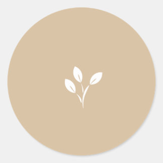 Tan、Leaf、葉Logo ラウンドシール