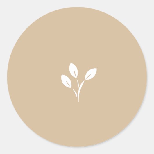 Tan、Leaf、葉Logo ラウンドシール (正面)