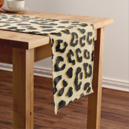 Tan Leopardプリント ショートテーブルランナー