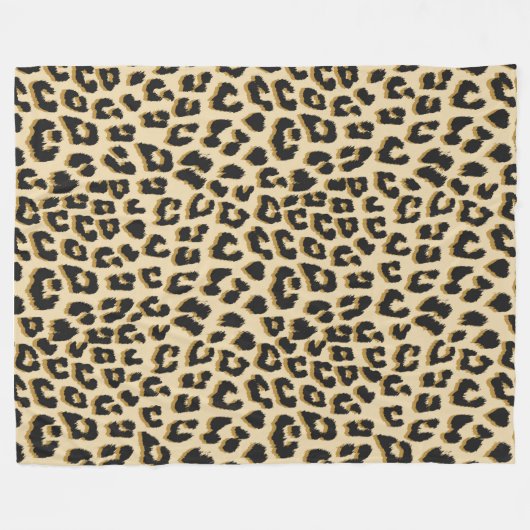 Tan Leopardプリント フリースブランケット (正面(横))