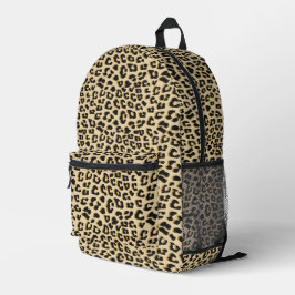 Tan Leopardプリント プリントバックパック