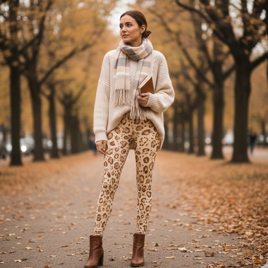Tan Leopard Print - Soft Cheetah Animal Print レギンス